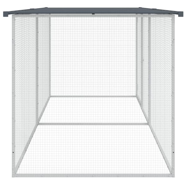 vidaXL Κοτέτσι - Κλουβί με Στέγη Ανθρακί 203x98x90 εκ. Γαλβαν. Ατσάλι