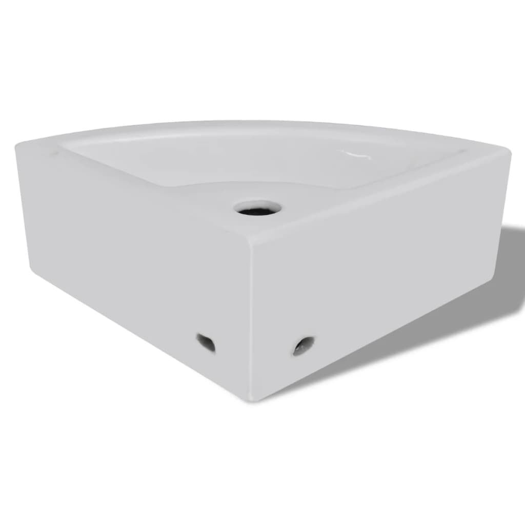 vidaXL Νιπτήρας με Οπή Υπερχείλισης Λευκός 45 x 32 x 12,5 εκ.