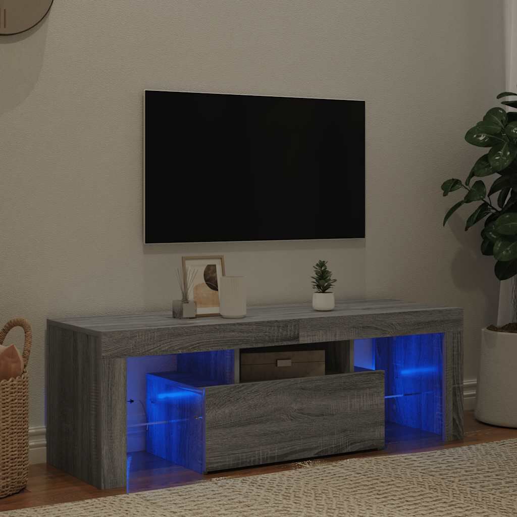 vidaXL Έπιπλο Τηλεόρασης με LED Γκρι Sonoma 120x35x40 εκ.