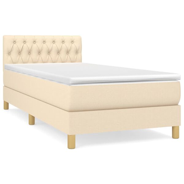 vidaXL &Kappa;&rho;&epsilon;&beta;ά&tau;&iota; Boxspring &mu;&epsilon; &Sigma;&tau;&rho;ώ&mu;&alpha; &Kappa;&rho;&epsilon;&mu; 80 x 200 &epsilon;&kappa;. &Upsilon;&phi;&alpha;&sigma;&mu;ά&tau;&iota;&nu;&omicron;