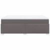 vidaXL Κρεβάτι Boxspring με Στρώμα Γκρι 140x200εκ. από Συνθετικό Δέρμα