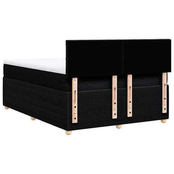 vidaXL Κρεβάτι Boxspring με Στρώμα Μαύρο 160x200 εκ. Υφασμάτινο