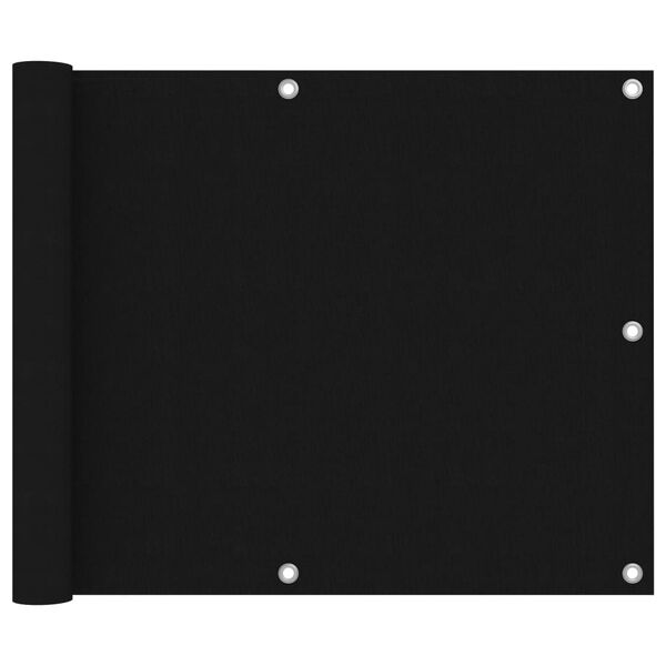 vidaXL Διαχωριστικό Βεράντας Μαύρο 75 x 500 εκ. Ύφασμα Oxford