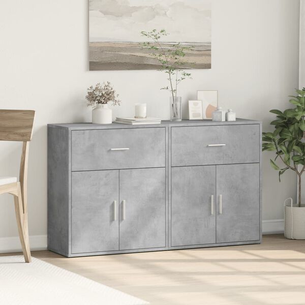 vidaXL Βοηθητικά Ντουλάπια 2 τεμ. Γκρι Σκυρ. 60x31x70εκ Επεξεργ. Ξύλο
