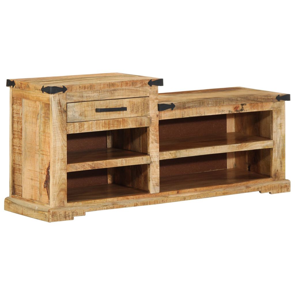 vidaXL Πάγκος για Παπούτσια 110x35x50 cm Μασίφ Ξύλο Μάνγκο