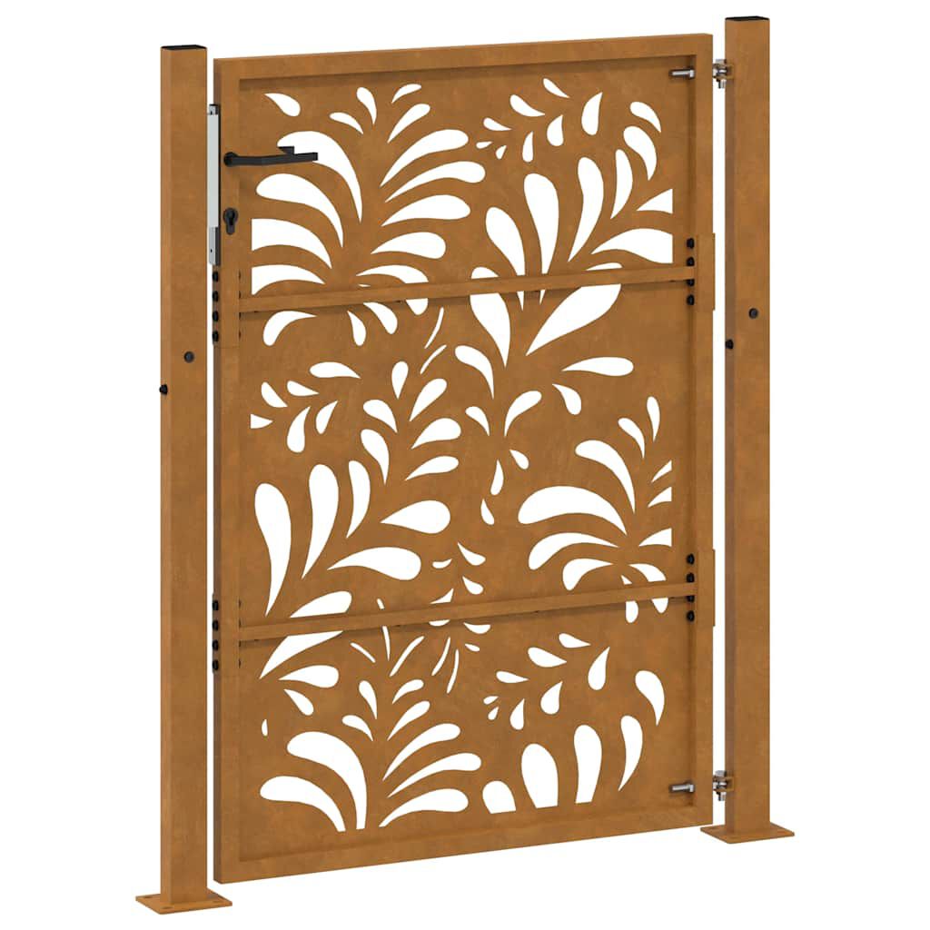 vidaXL Πύλη κήπου 105x130 cm από χάλυβα με κυματοειδές σχέδιο