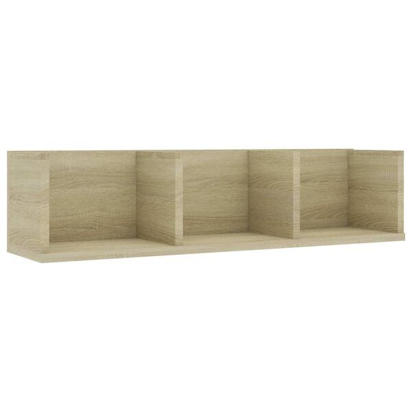 vidaXL Ράφι Τοίχου για CD Sonoma Δρυς 75 x 18 x 18 εκ. από Επεξ. Ξύλο
