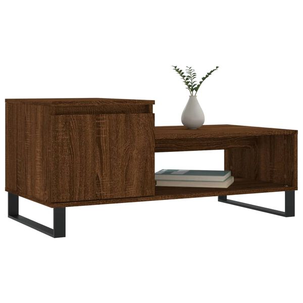 vidaXL Τραπεζάκι Σαλονιού Καφέ Δρυς 100x50x45 εκ. Επεξεργασμ. Ξύλο
