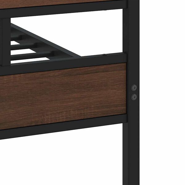 vidaXL Σκελετός Κρεβ. Χωρίς Στρώμα Καφέ Δρυς 183x213 εκ. Μεταλλικό