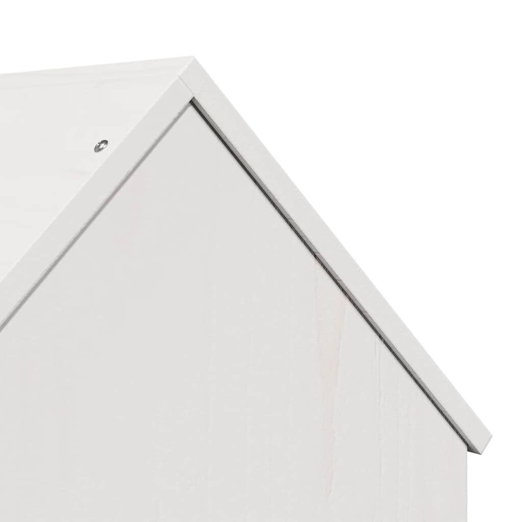 vidaXL σπιτάκι για γάτες λευκό 41x50x50 cm από μασίφ ξύλο πεύκο
