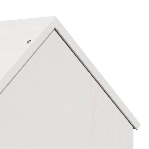 vidaXL σπιτάκι για γάτες λευκό 41x50x50 cm από μασίφ ξύλο πεύκο
