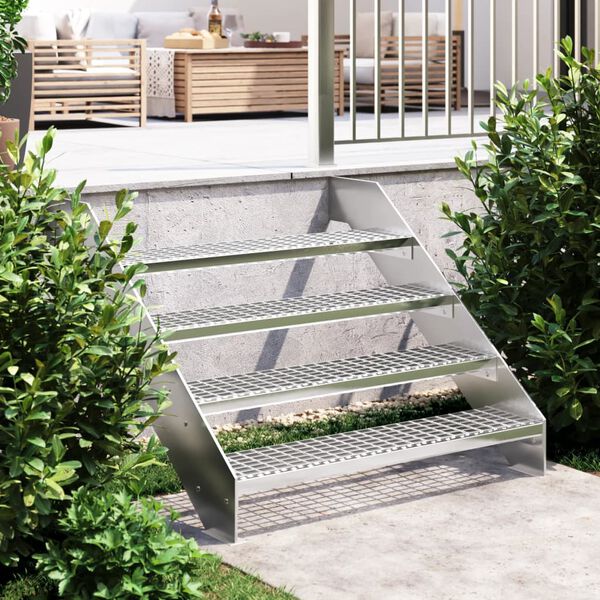 vidaXL Σκαλοπάτια από Σχάρα 100x24x7 εκ. από Γαλβανισμένο Χάλυβα