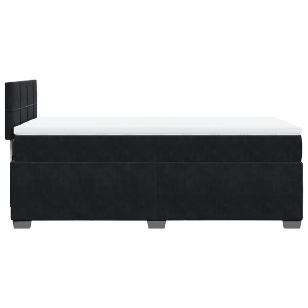 vidaXL Κρεβάτι Boxspring με Στρώμα Μαύρο 100x200 εκ. Βελούδινο
