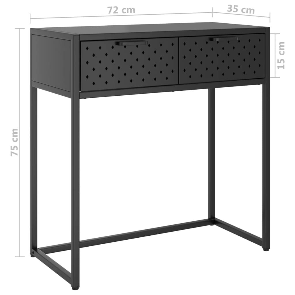 vidaXL Τραπέζι Κονσόλα Ανθρακί 75 x 35 x 75 εκ. από Ατσάλι