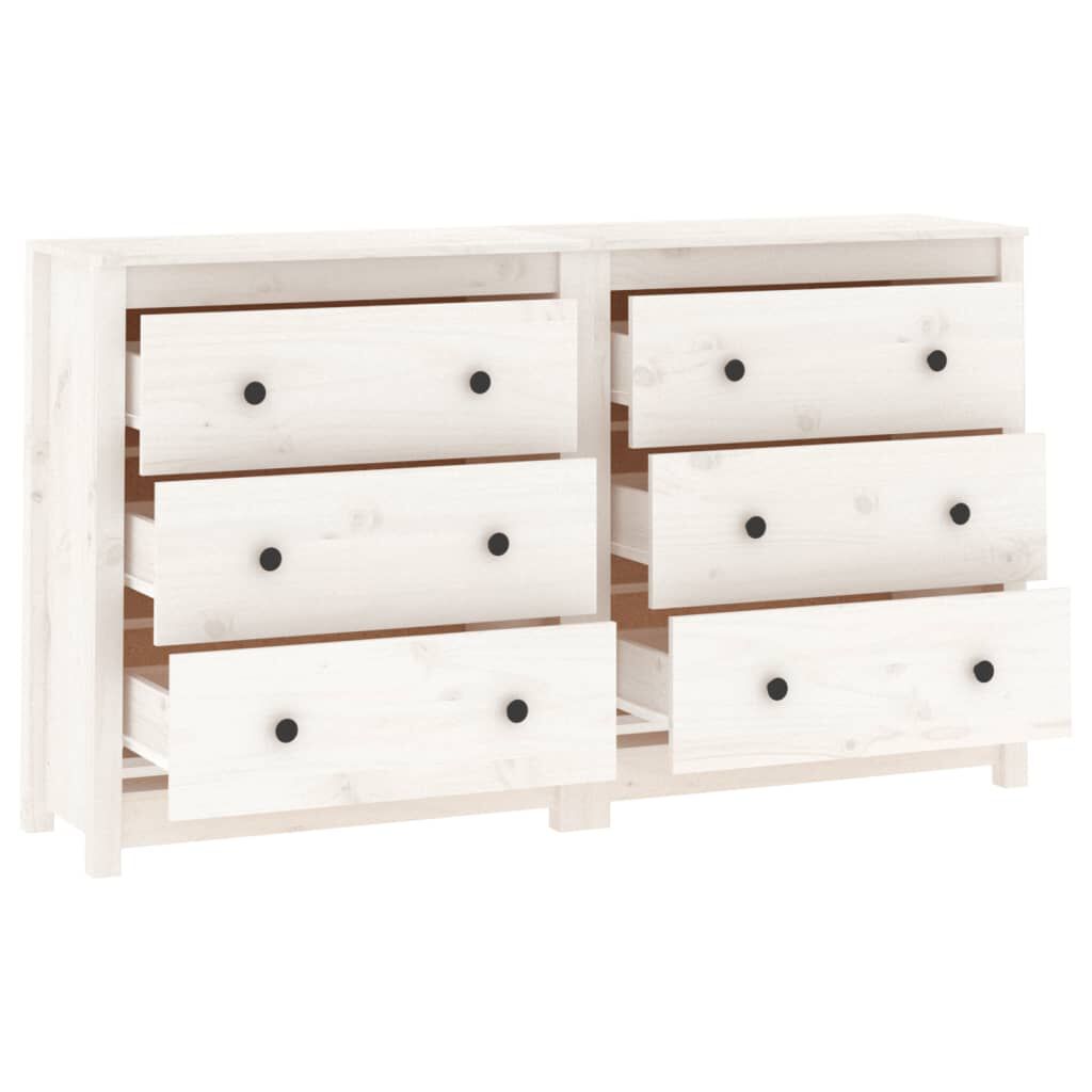 vidaXL Ντουλάπι Λευκό 140x35x80 εκ. από Μασίφ Ξύλο Πεύκου