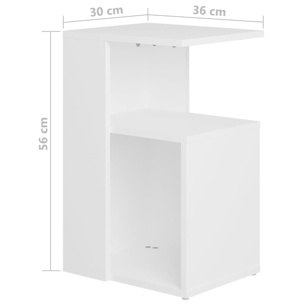 vidaXL Τραπέζι Βοηθητικό Λευκό 36 x 30 x 56 εκ. από Επεξ. Ξύλο