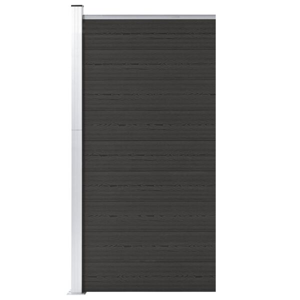 vidaXL Πάνελ Περίφραξης Μαύρο 95 x 186 εκ. από WPC
