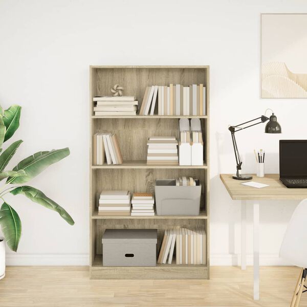 vidaXL Βιβλιοθήκη Sonoma Δρυς 80x24x143 εκ. από Επεξεργασμένο Ξύλο