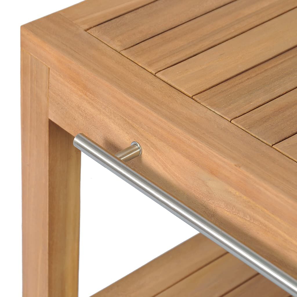 vidaXL Έπιπλο Μπάνιου από Μασίφ Ξύλο Teak με Νιπτήρα River Stone