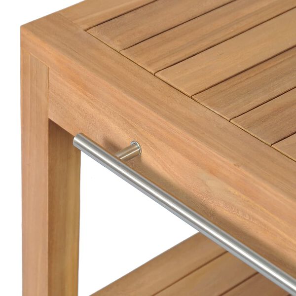 vidaXL Έπιπλο Μπάνιου από Μασίφ Ξύλο Teak με Νιπτήρα River Stone