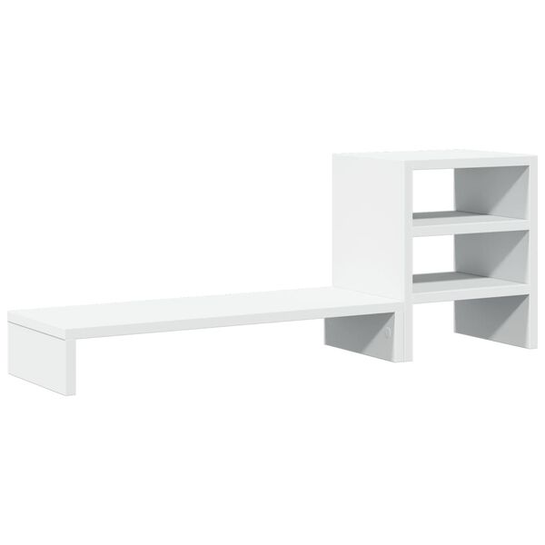 vidaXL Βάση Οθόνης με Organiser Γραφείου Λευκή από Επεξ. Ξύλο