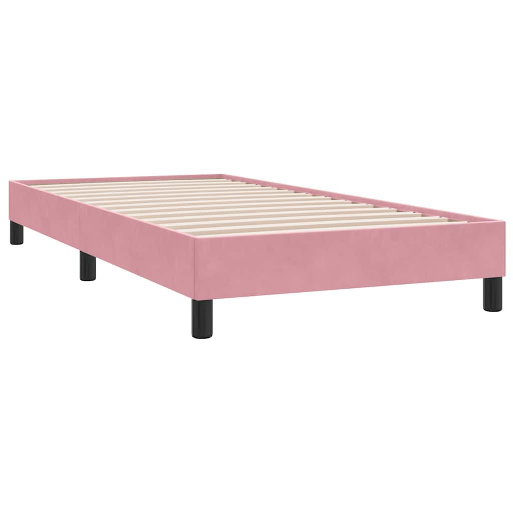 vidaXL Πλαίσιο κρεβατιού χωρίς στρώμα Ροζ 90x220 cm Βελούδινο