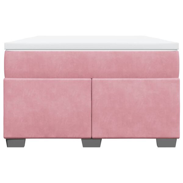 vidaXL Κρεβάτι Boxspring με Στρώμα Ροζ 120x200 εκ. Βελούδινο