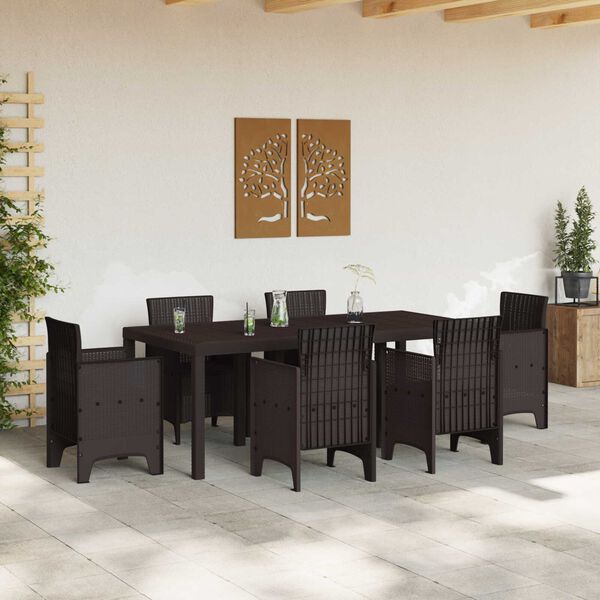 vidaXL Τραπέζι Κήπου Καφέ 200x100x73 εκ. Πολυ Ράτταν