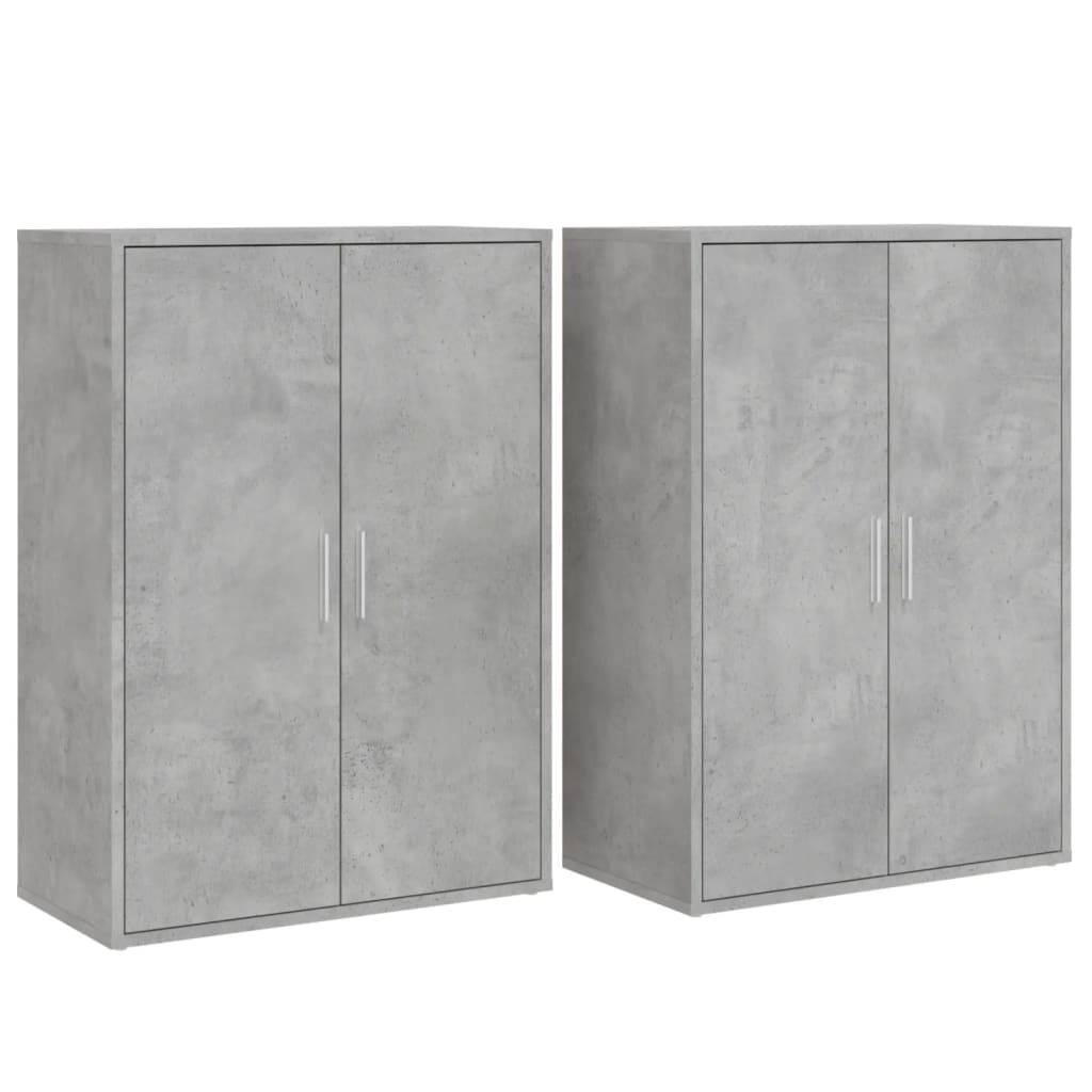 vidaXL Βοηθητικά Ντουλάπια 2 τεμ. Γκρι Σκυρ. 60x31x84 εκ. Επεξ. Ξύλο