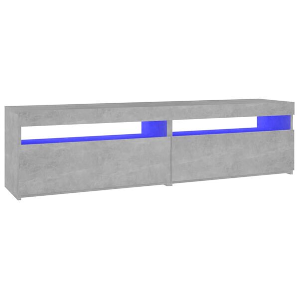 vidaXL Έπιπλα Τηλεόρασης με LED 2 τεμ. Γκρι Σκυροδέματος 75x35x40 εκ.