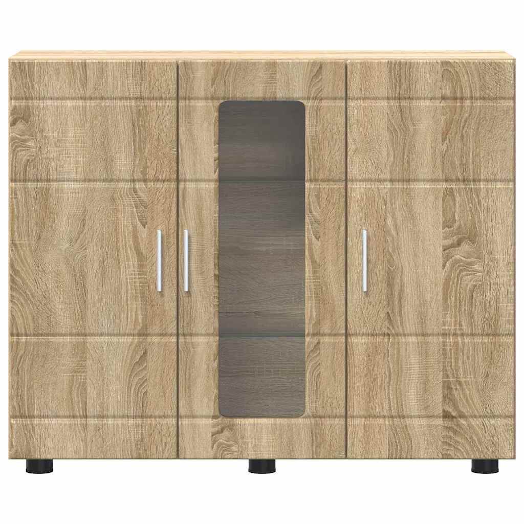 vidaXL Πλαϊνό γραφείο με ράφι με πόρτα Sonoma Δρυς 55.5 x 29 x 100 εκ