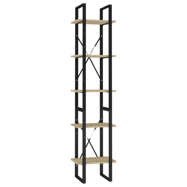 vidaXL Βιβλιοθήκη με 5 Ράφια Sonoma Δρυς 40 x 30 x 175 εκ. Επεξ. Ξύλο