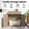 vidaXL Ντουλάπι Αποθήκευσης Κήπου Beige 105x55x113 εκ. Συνθετικό Ρατάν