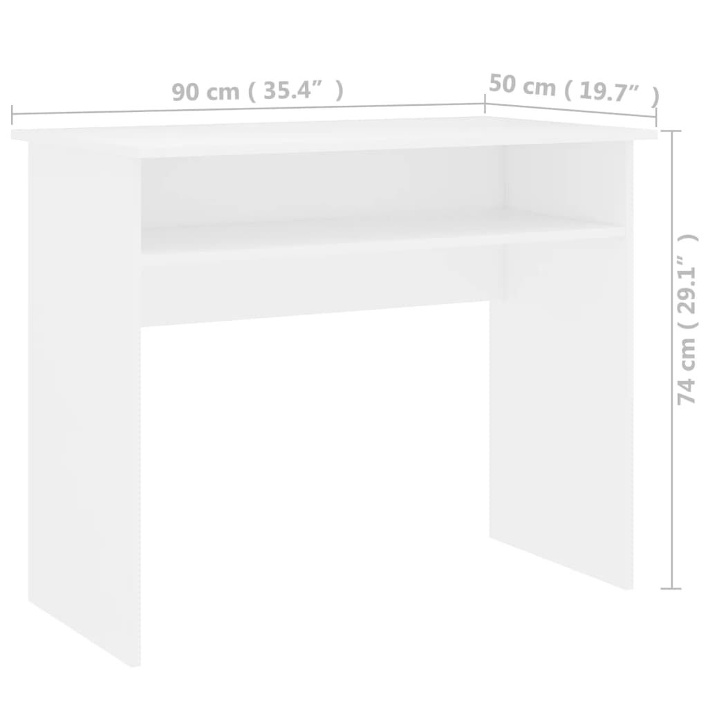 vidaXL Γραφείο Λευκό 90 x 50 x 74 εκ. από Επεξ. Ξύλο