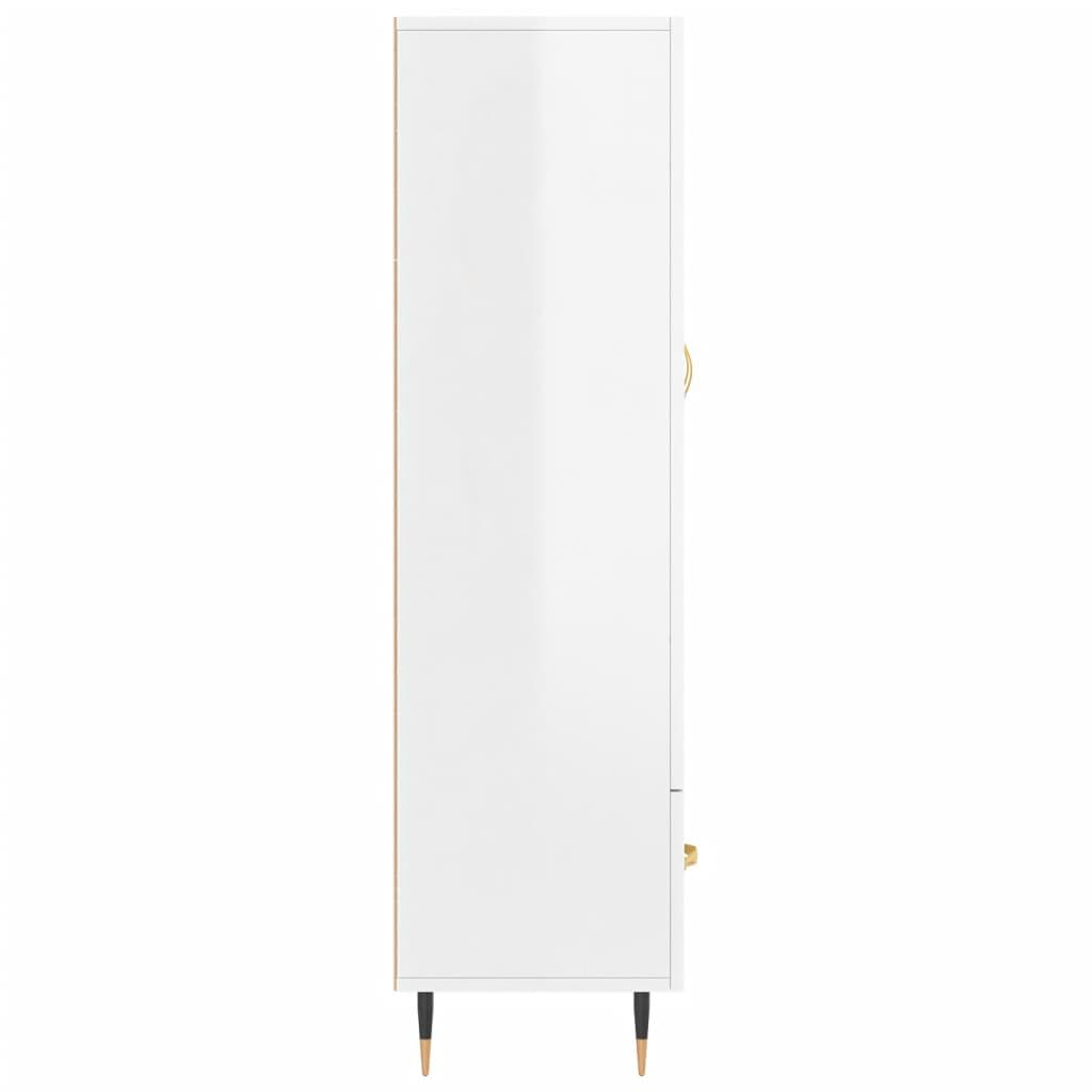 vidaXL Ντουλάπα Γυαλ. Λευκό 69,5 x 31 x 115 εκ. από Επεξεργασμένο Ξύλο
