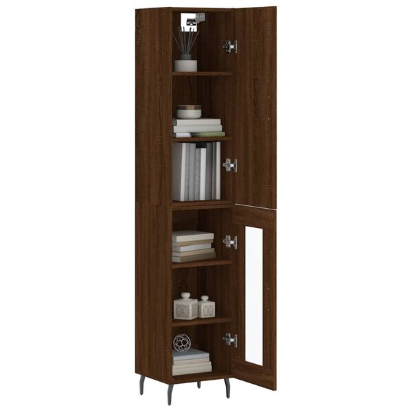 vidaXL Ντουλάπι Καφέ Δρυς 34,5 x 34 x 180 εκ. από Επεξεργασμένο Ξύλο