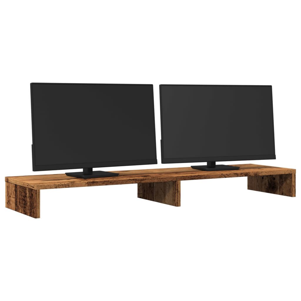 vidaXL Βάση Οθόνης Όψη Παλαιού Ξύλου 100x27x10 εκ. από Επεξ. Ξύλο