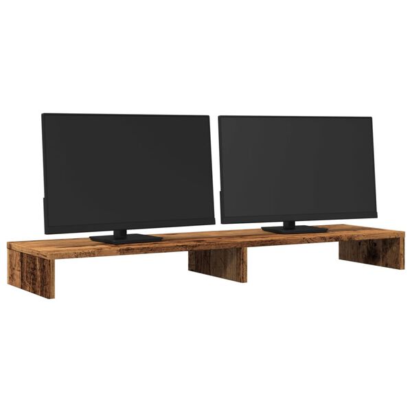 vidaXL Βάση Οθόνης Όψη Παλαιού Ξύλου 100x27x10 εκ. από Επεξ. Ξύλο