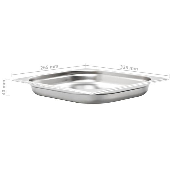 vidaXL Λεκάνες Gastronorm 8 τεμ. GN 1/2 40 χιλ. από Ανοξείδωτο Ατσάλι