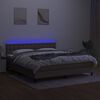 vidaXL &Kappa;&rho;&epsilon;&beta;ά&tau;&iota; Boxspring &mu;&epsilon; &Sigma;&tau;&rho;ώ&mu;&alpha; & LED Taupe 180x200 &epsilon;&kappa;. &Upsilon;&phi;&alpha;&sigma;&mu;ά&tau;&iota;&nu;&omicron;