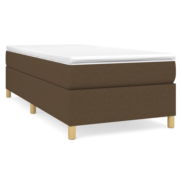 vidaXL Κρεβάτι Boxspring με Στρώμα Σκούρο Καφέ 80x200 εκ. Υφασμάτινο