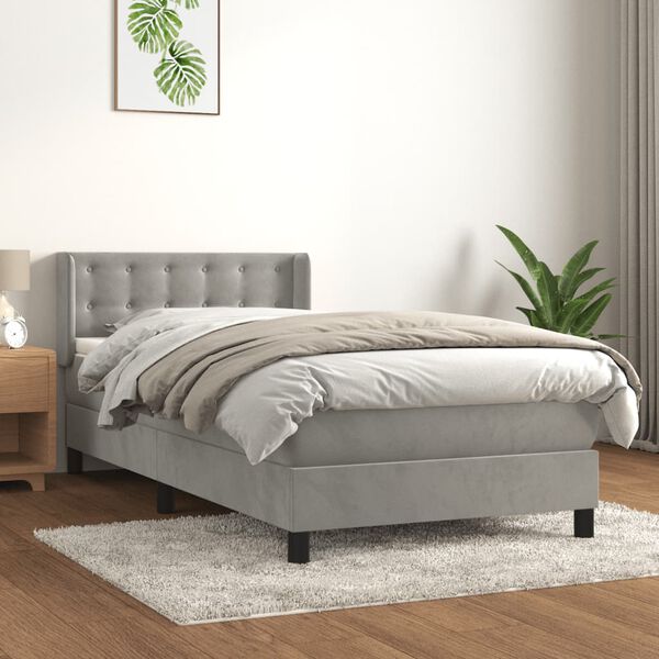 vidaXL &Kappa;&rho;&epsilon;&beta;ά&tau;&iota; Boxspring &mu;&epsilon; &Sigma;&tau;&rho;ώ&mu;&alpha; &Alpha;&nu;&omicron;&iota;&chi;&tau;ό &Gamma;&kappa;&rho;&iota; 90x200 &epsilon;&kappa;. &Beta;&epsilon;&lambda;&omicron;ύ&delta;&iota;&nu;&omicron;