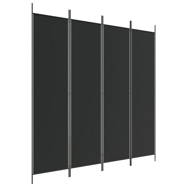 vidaXL Διαχωριστικό Δωματίου με 4 Πάνελ Μαύρο 200x200 εκ. από Ύφασμα