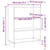 vidaXL Βιβλιοθήκη Λευκή 69,5 x 32,5 x 90 εκ. από Επεξεργασμένο Ξύλο