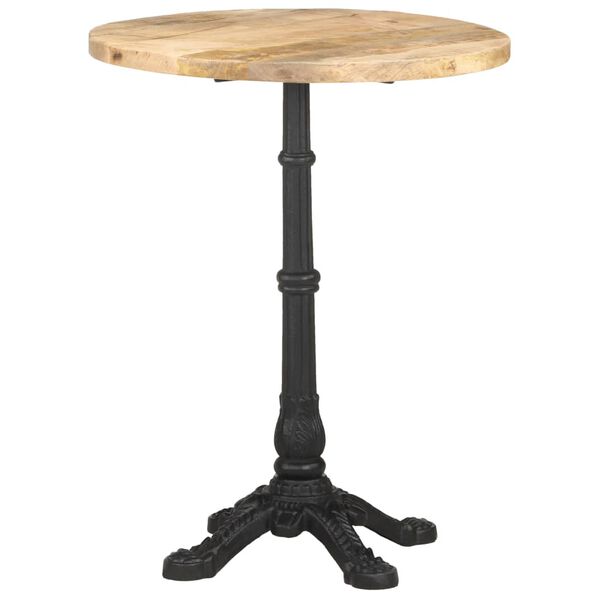 vidaXL Τραπέζι Bistro Ø60 x 76 εκ. Ακατέργαστο Ξύλο Μάνγκο
