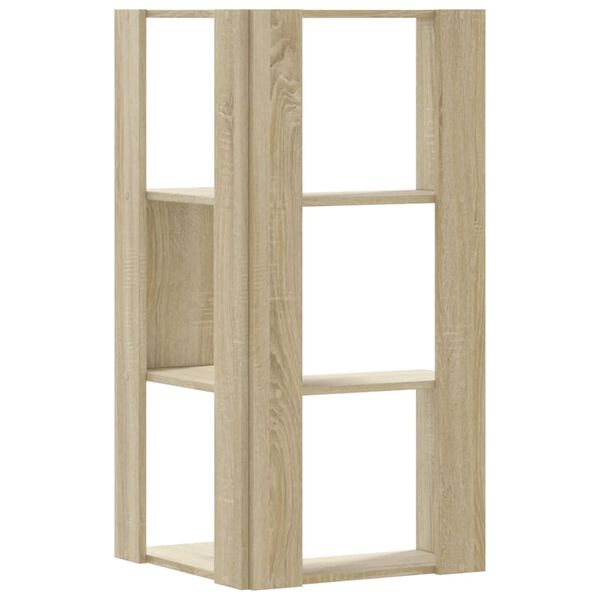 vidaXL Βιβλιοθήκη Γωνιακή 3 Επ. Sonoma Δρυς 50x50x102εκ Επεξ. Ξύλο