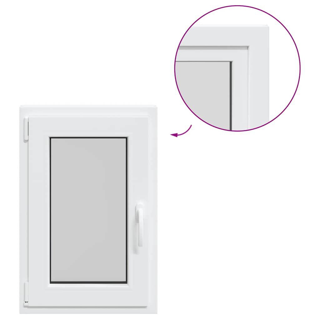 vidaXL Παράθυρο Υπογείου "RISOR" 50x75 εκ. Ανακλινόμενο & Περιστρεφόμενο DIN Αριστερά Λευκό