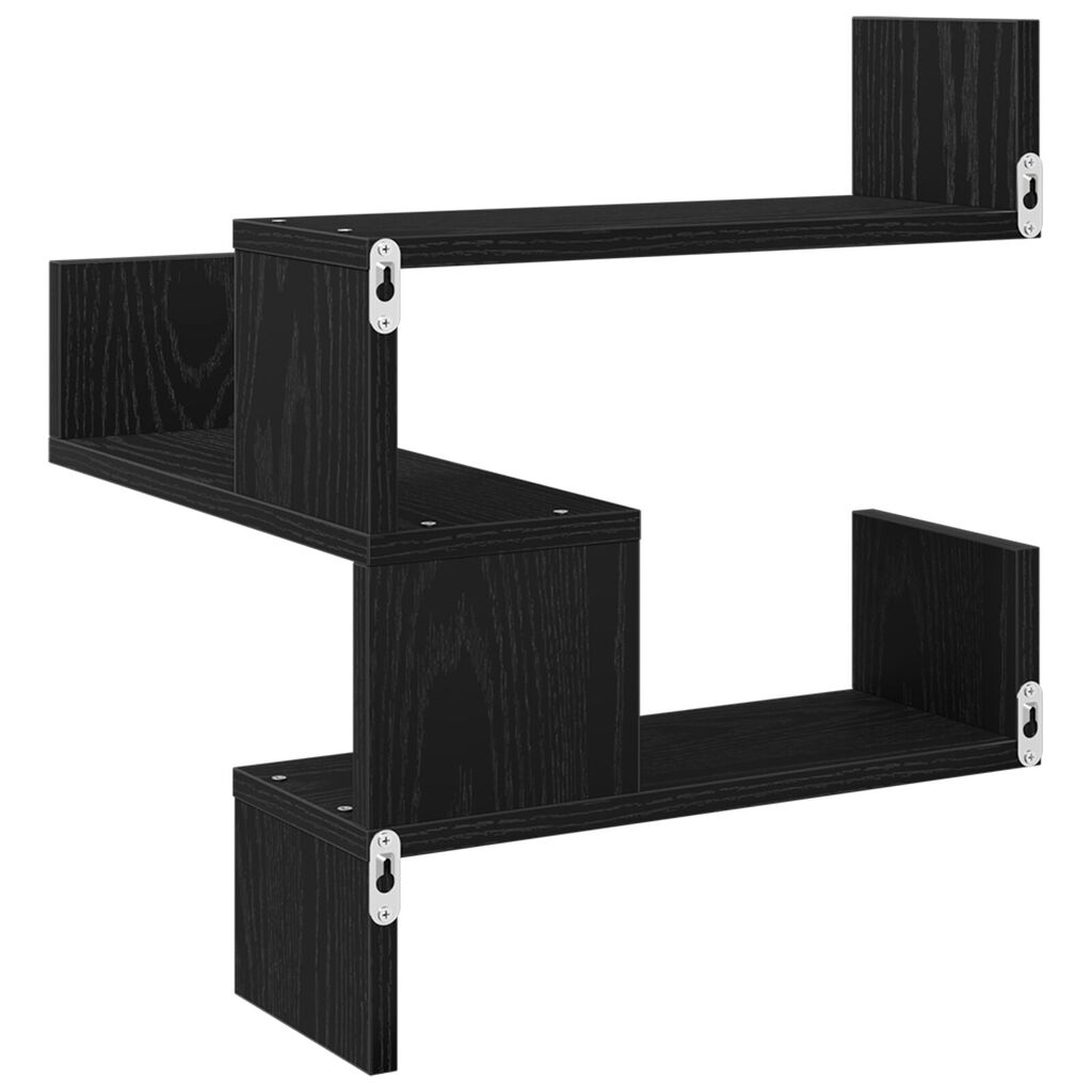 vidaXL Ράφια 2 τμχ Μαύρη Δρυς 40x40x49,5 εκ Επεξεργασμένο Ξύλο