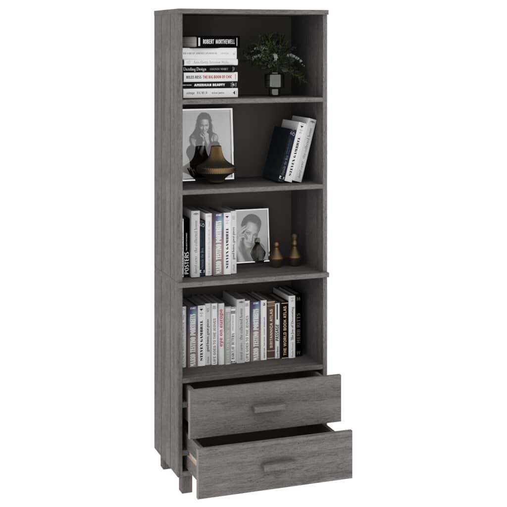 vidaXL Ντουλάπι HAMAR Αν. Γκρι 60 x 35 x 180 εκ Μασίφ Ξύλο Πεύκου
