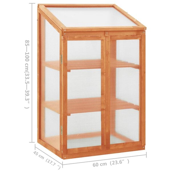 vidaXL Θερμοκήπιο 60 x 45 x 100 εκ. από Ξύλο Ελάτης